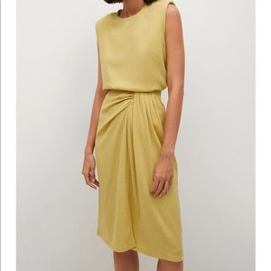 NWOT Mango Textured Skirt Set Mustard Yellow Size M